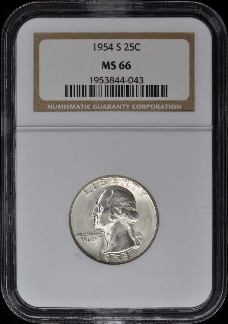 1954-S Washington Quarter NGC MS66 Uncirculated San Francisco (1 of 2)