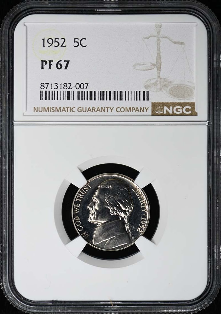 NGC Certified 1952 Jefferson Nickel Proof PR67 Uncirculated (1 of 4)
