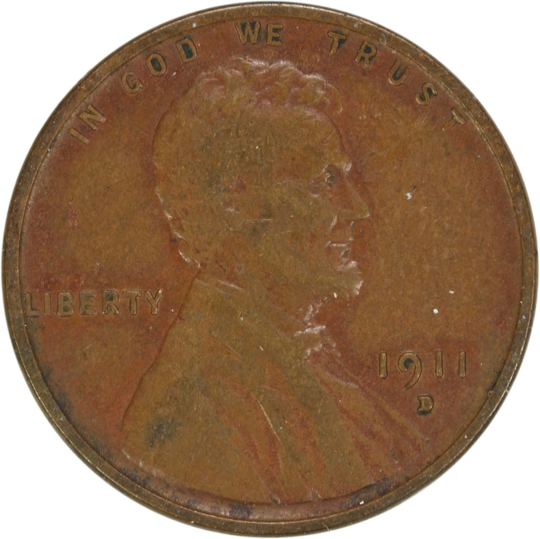 EF 1911-D Lincoln Wheat Copper Small Cent Uncertified (1 of 2)