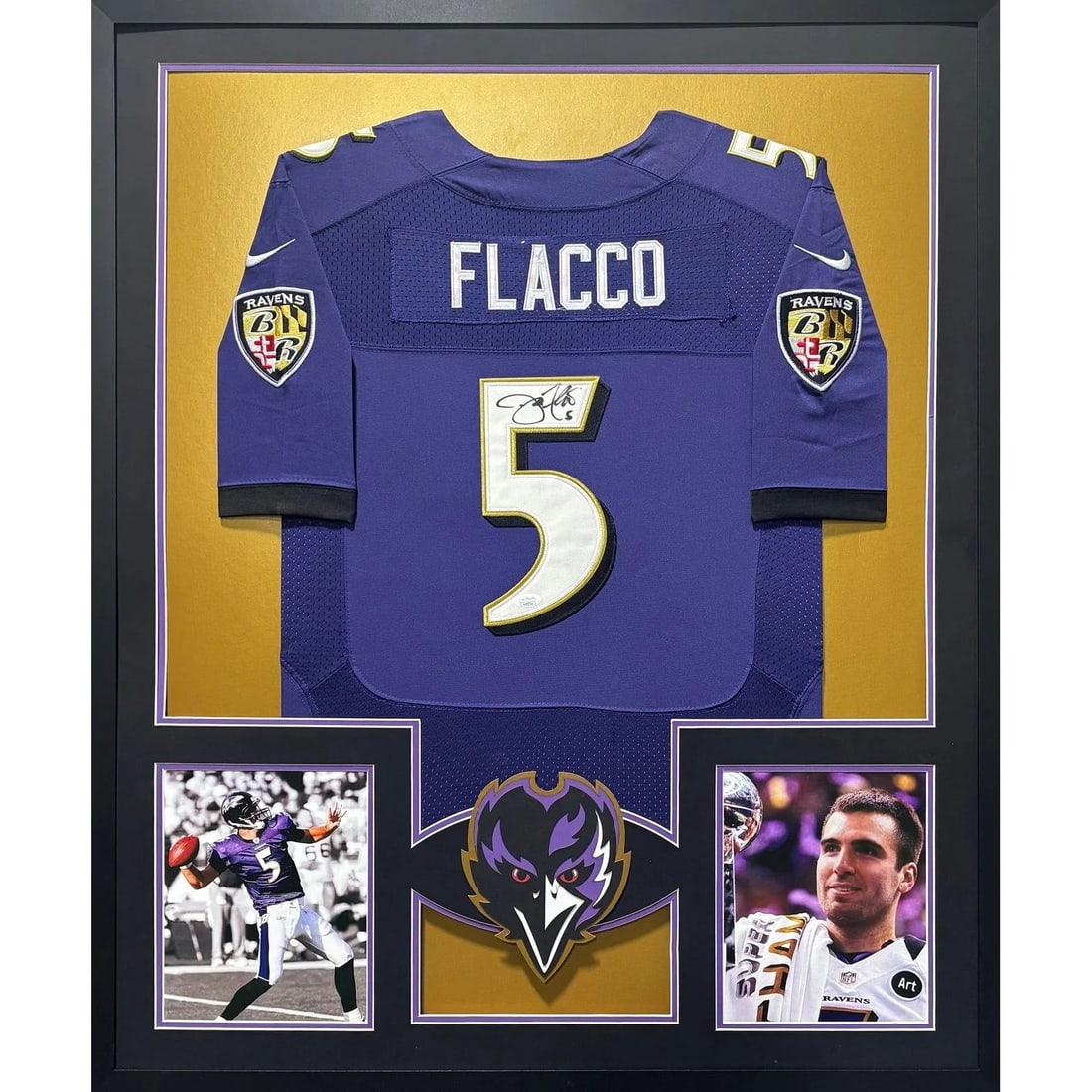 Joe Flacco Signed Jersey Framed JSA Authenticated Ravens 42x34 (1 of 2)