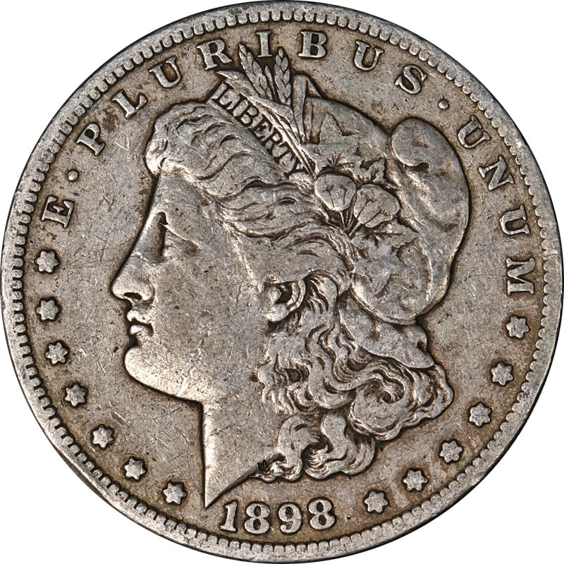 1898-S Morgan silver dollar circulated collectible (1 of 2)