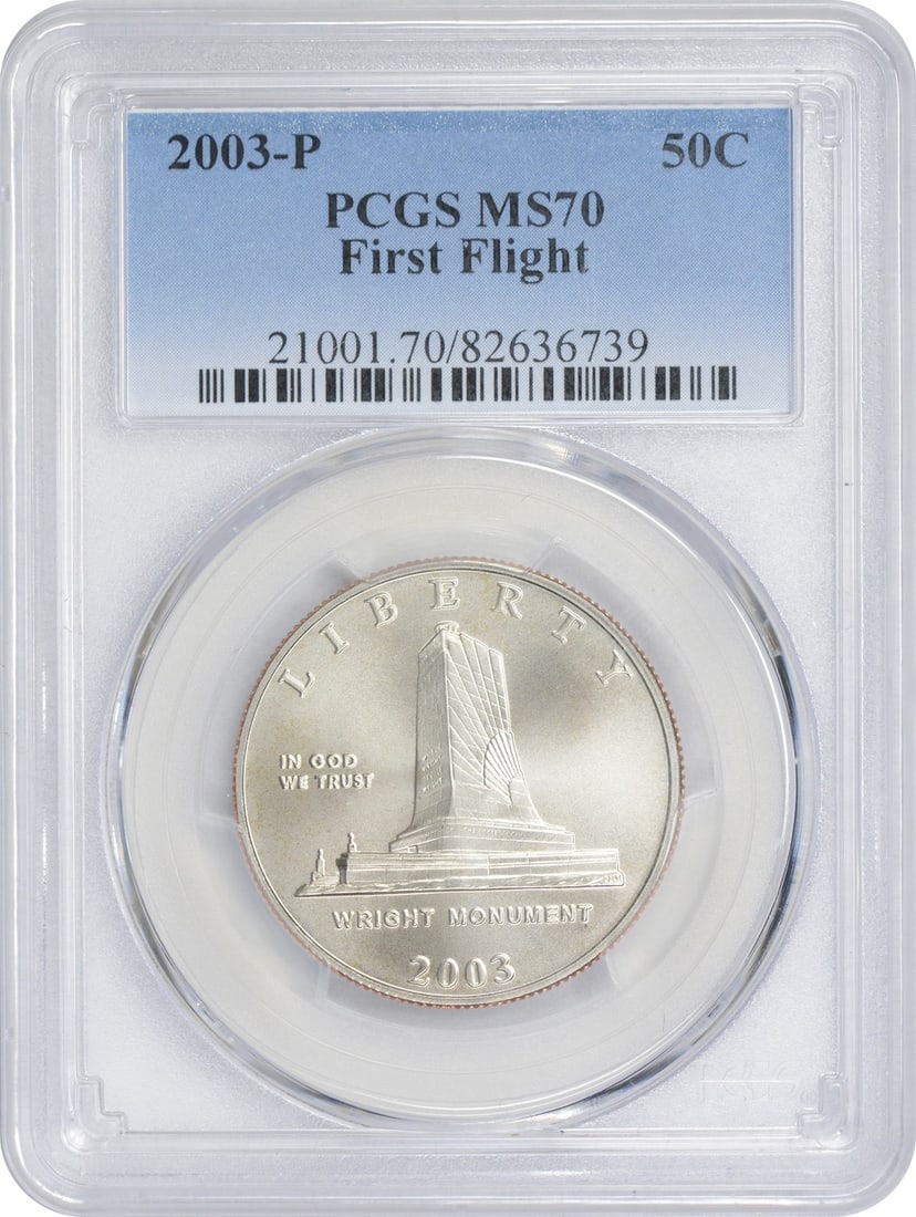 PCGS MS70 2003-P First Flight Commemorative Half Dollar (1 of 2)