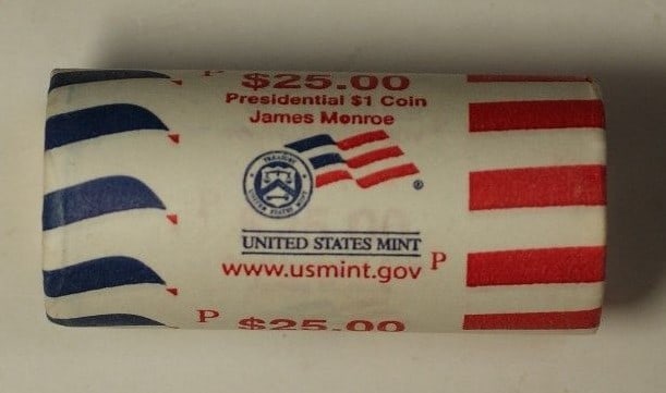 James Monroe 2008-P Presidential Dollar Roll 25 Uncirculated Coins OBW (1 of 2)