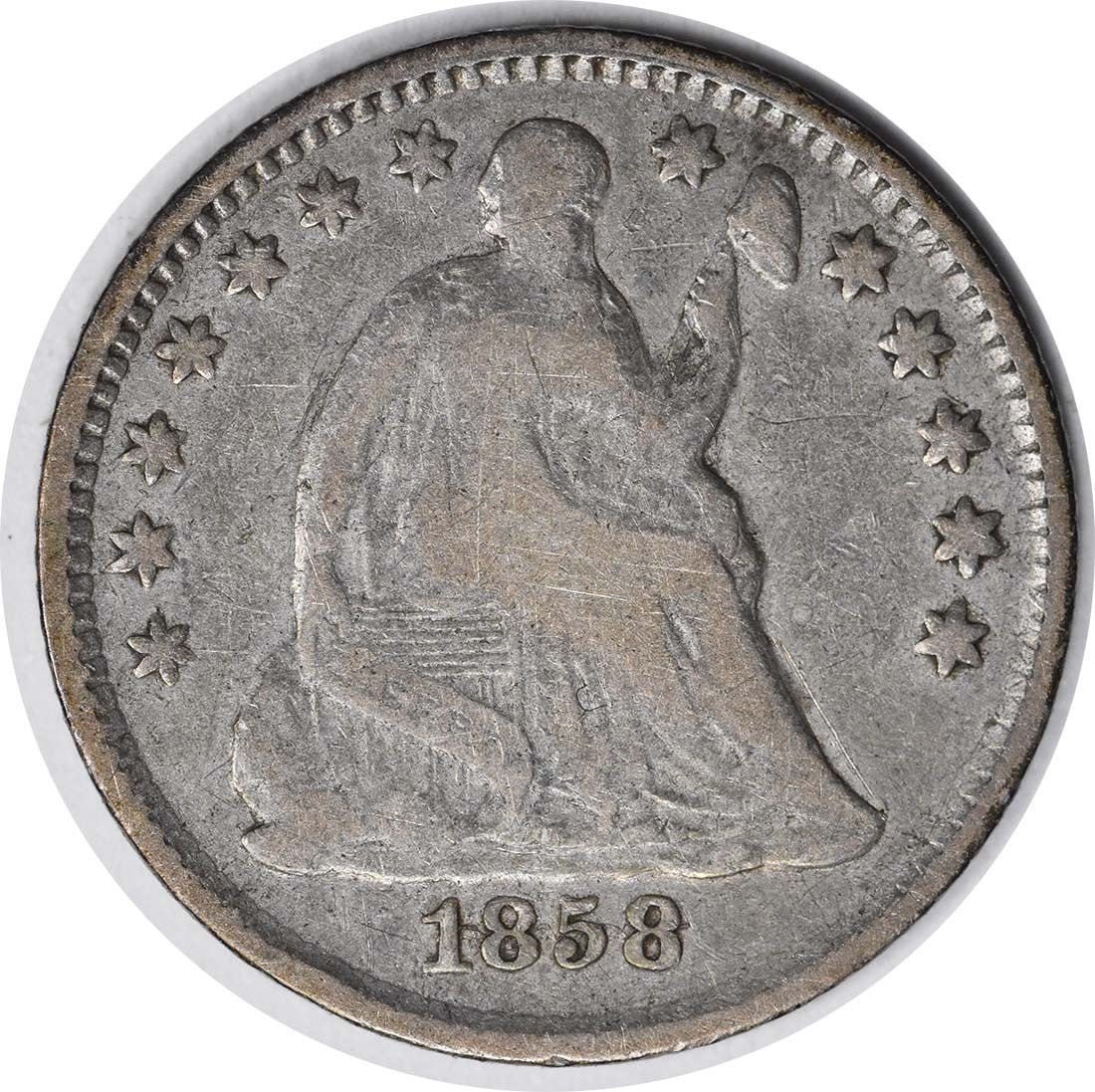 1858 Seated Half Dime RPD Inverted Date FS-302 Fair (1 of 2)