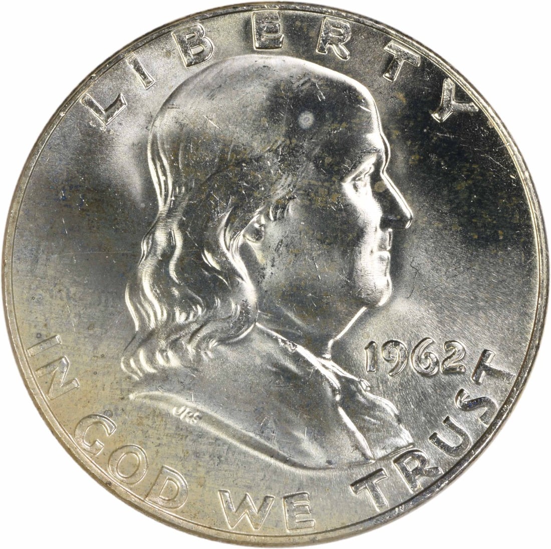 1962-D Franklin 50C Silver Half Dollar Choice BU Uncertified: 1962-D Franklin 50C Silver Half Dollar Choice BU Uncertified This 1962-D Franklin Silver Half Dollar is an uncirculated coin graded as Choice Brilliant Uncirculated (BU). Minted in Denver, it features