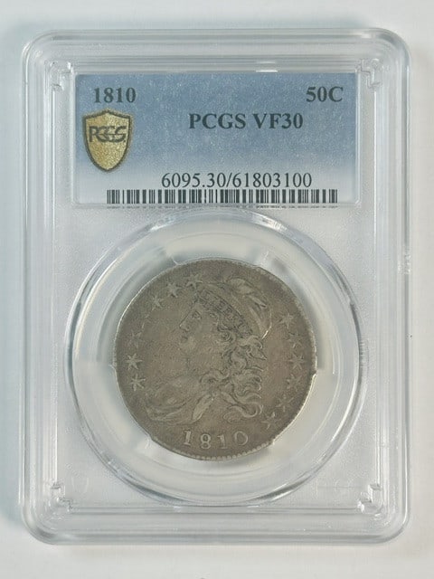 1810 Capped Bust silver half dollar PCGS VF 30 (1 of 3)