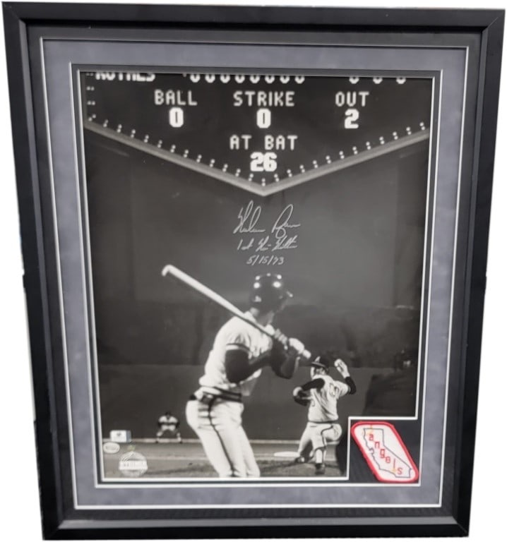 Nolan Ryan 16x20 Autographed Anaheim Angels Framed Photo Online Authentics: Nolan Ryan 16x20 Autographed Anaheim Angels Framed Photo Online Authentics This custom-framed 16x20 photo features the authentic signature of Nolan Ryan and highlights his time with the Anaheim Angels