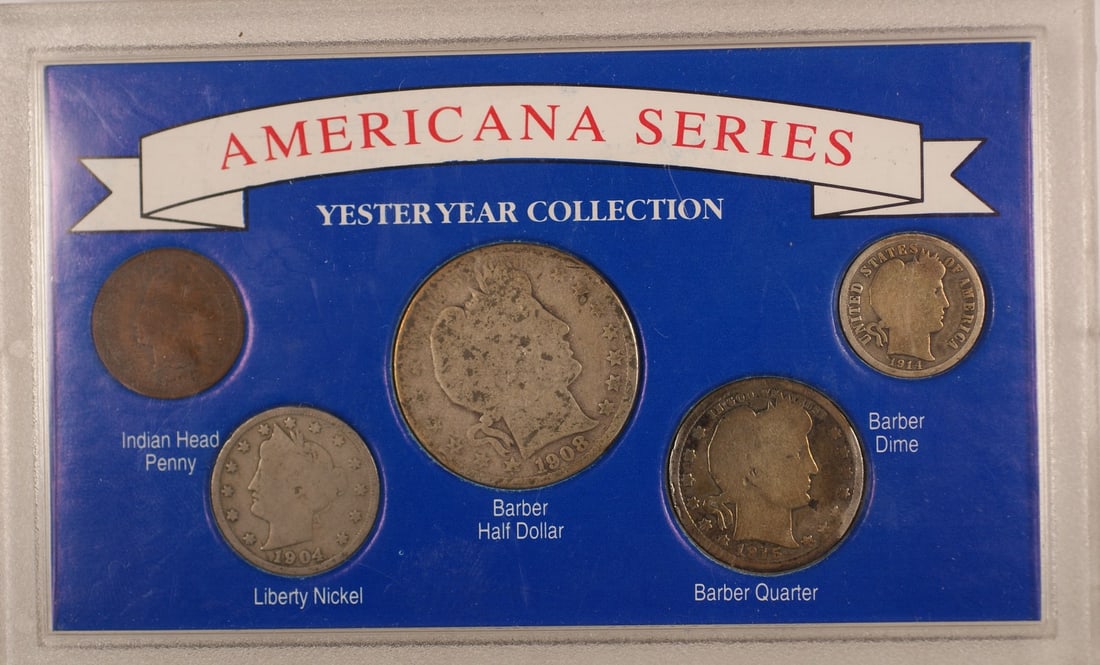 Americana Yesteryear circulated silver coin collection Barber Indian (1 of 1)