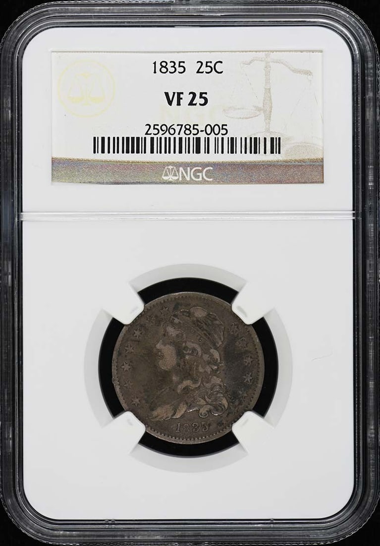 NGC VF25 1835 Capped Bust 25C Quarter (1 of 4)