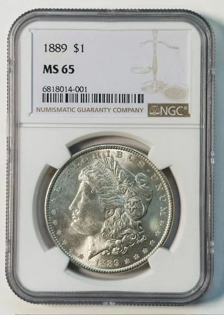 NGC MS 65 1889 Morgan Silver Dollar (1 of 2)