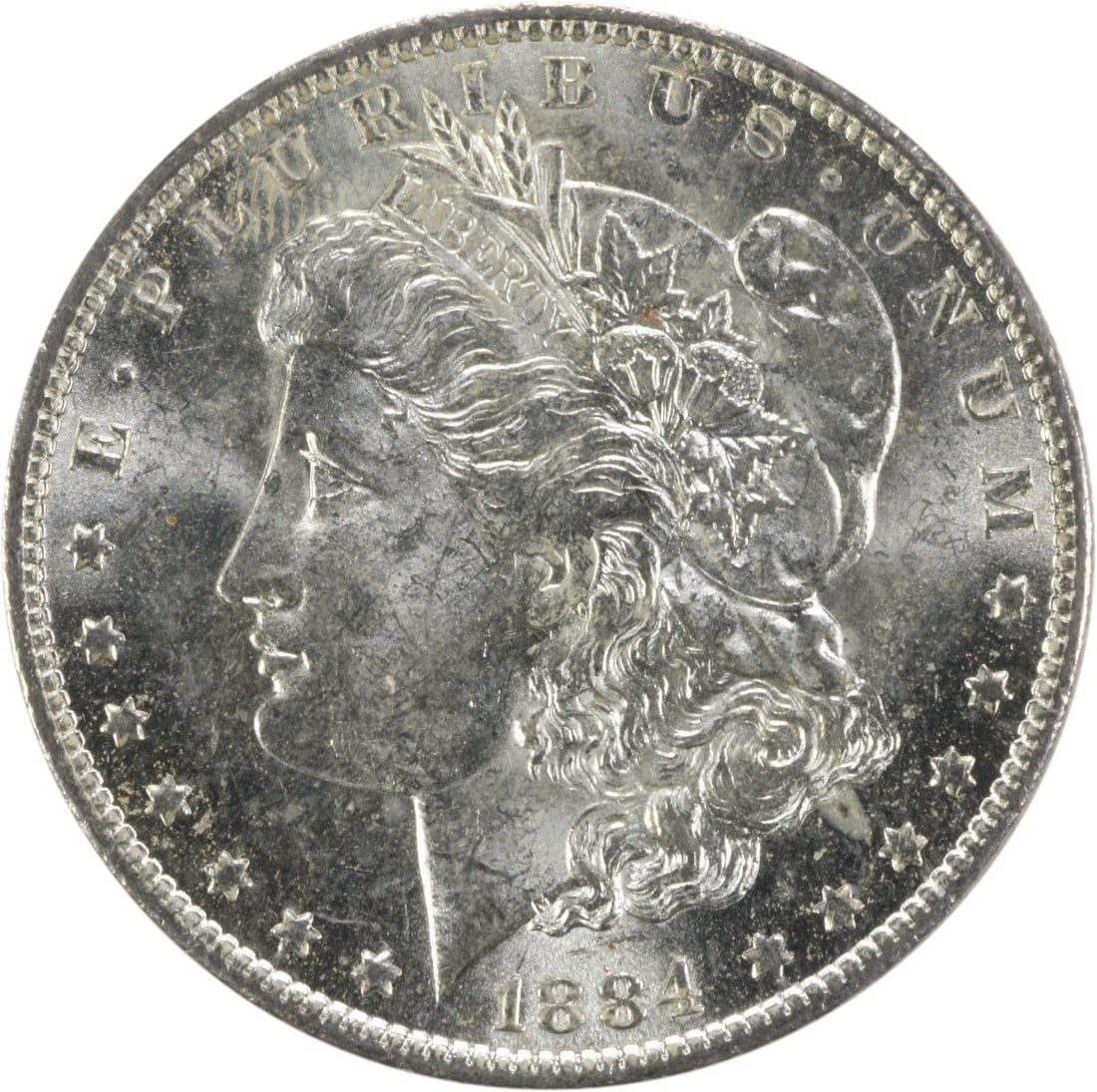 Uncirculated 1884-O Morgan Dollar Silver Choice BU Uncertified: Uncirculated 1884-O Morgan Dollar Silver Choice BU Uncertified This is an 1884-O Morgan Silver Dollar in Choice Brilliant Uncirculated condition. The coin is composed of silver and was minted in New O