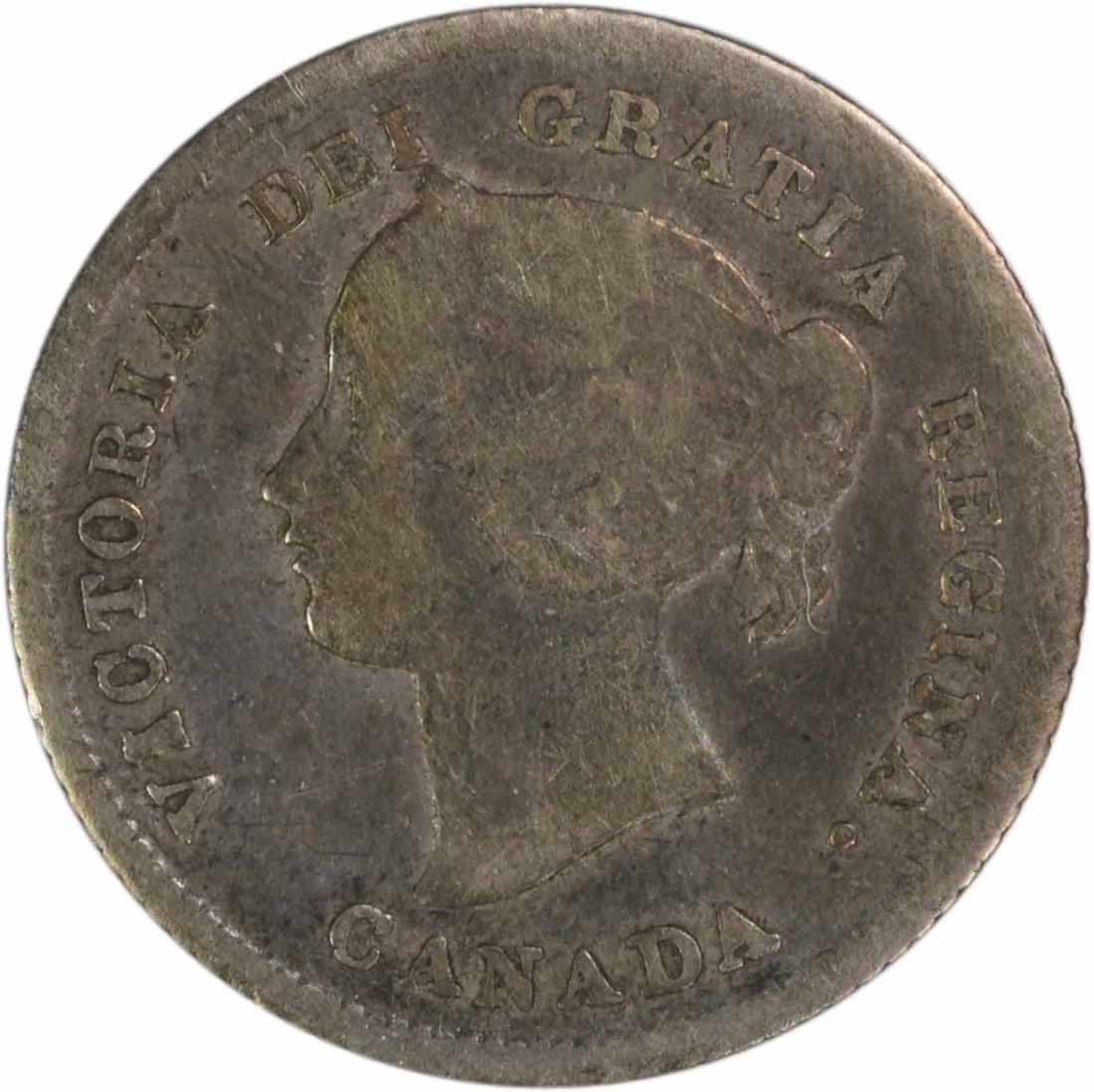 1874 Canada Silver 5 Cent Coin KM2 F Uncertified: 1874 Canada Silver 5 Cent Coin KM2 F Uncertified This 1874 H Canada 5 Cents coin features the Plain 4 variety and is composed of silver. Graded as Fine (F), the coin is circulated and remains uncertif