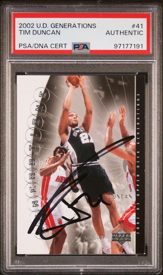 2002-03 Upper Deck Generations Tim Duncan Signed Card PSA Spurs (1 of 2)