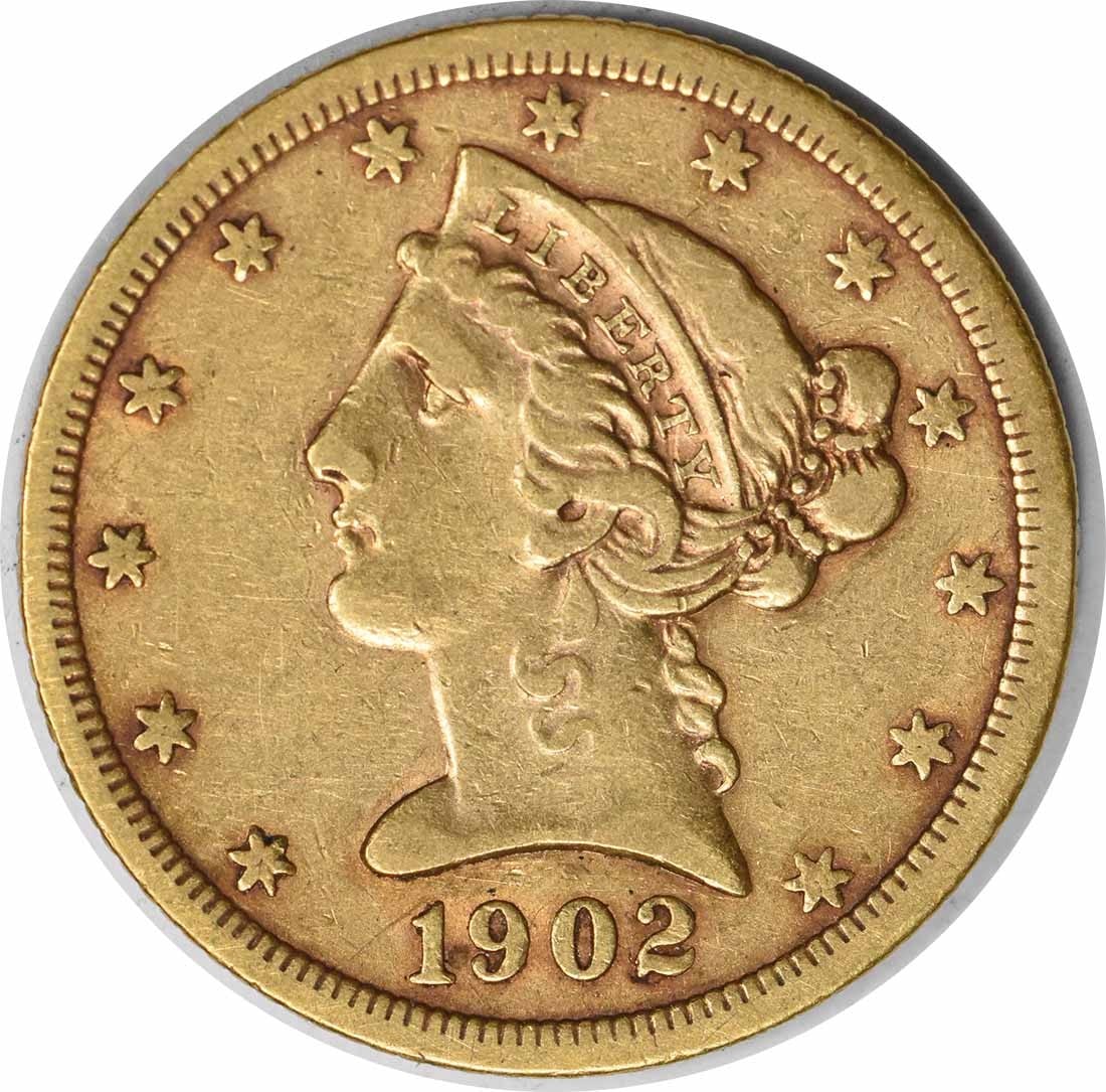 1902-S $5 Gold Liberty Head Coin Uncertified San Francisco Mint: 1902-S $5 Gold Liberty Head Coin Uncertified San Francisco Mint This 1902-S $5 Gold Liberty Head coin features a classic design by Christian Gobrecht and is an excellent addition to any collection. It