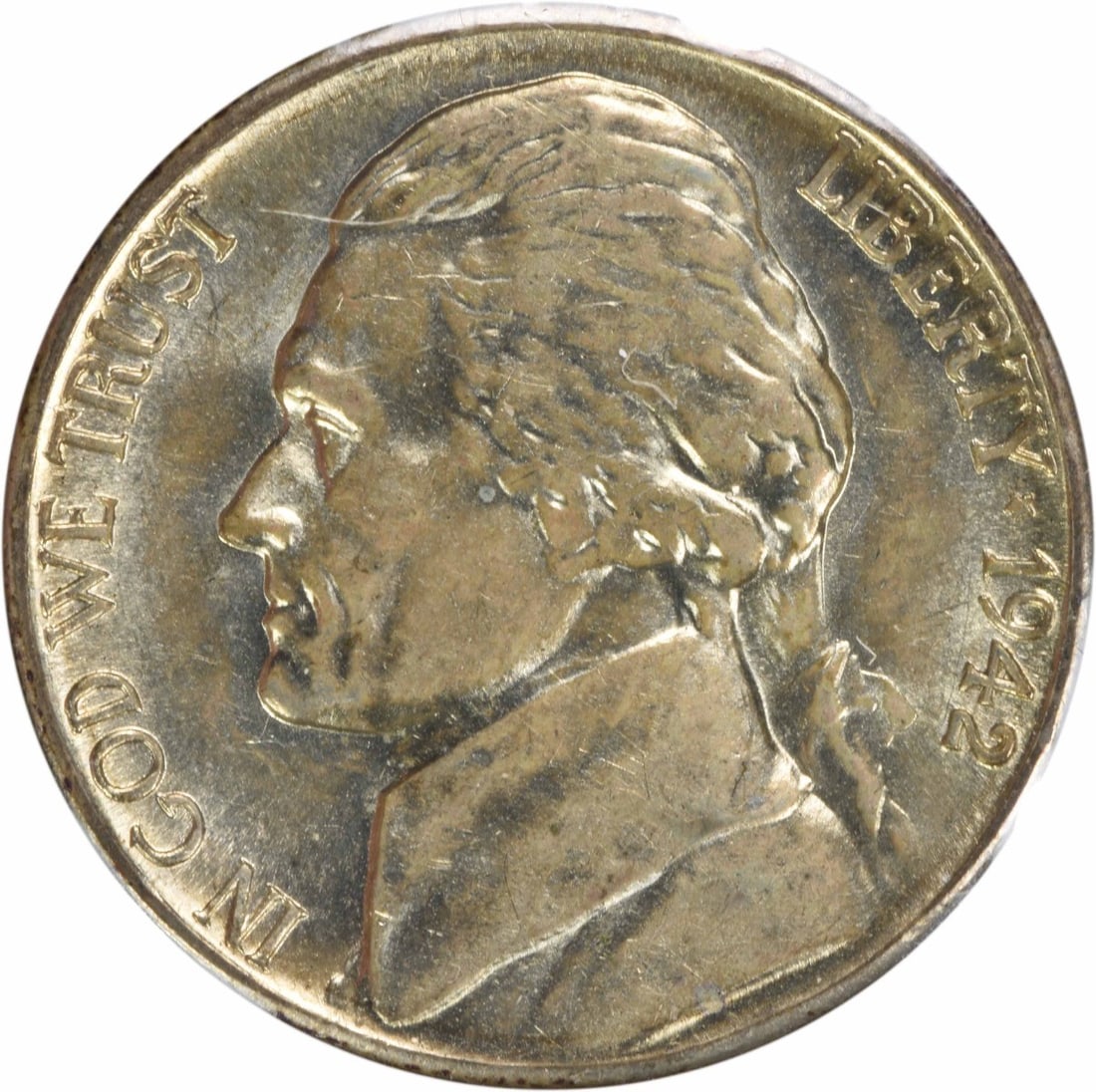 1942-S DDO 1-O-11 Jefferson Nickel Choice BU Uncertified: 1942-S DDO 1-O-11 Jefferson Nickel Choice BU Uncertified This is a 1942-S Jefferson Nickel featuring the DDO 1-O-11 variety. The coin is uncirculated and graded as Choice Brilliant Uncirculated (BU). 
