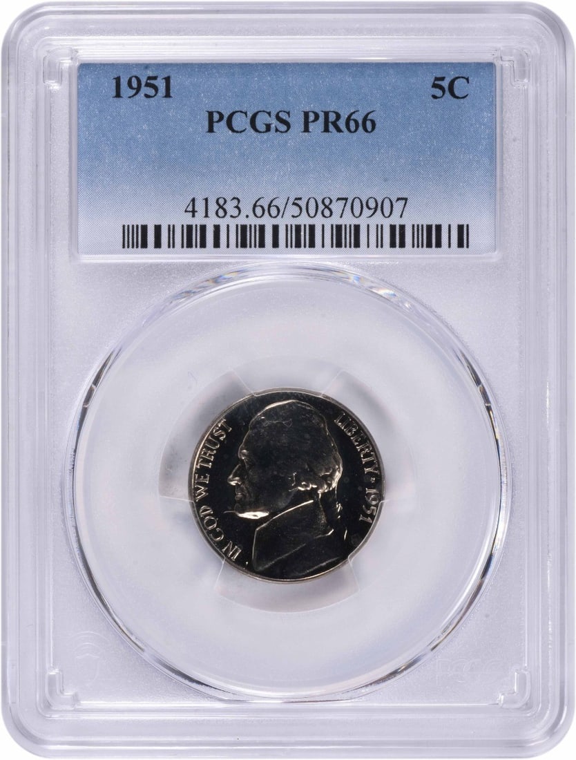 1951 Jefferson Nickel Proof PR66 PCGS Certified 5C Coin (1 of 2)