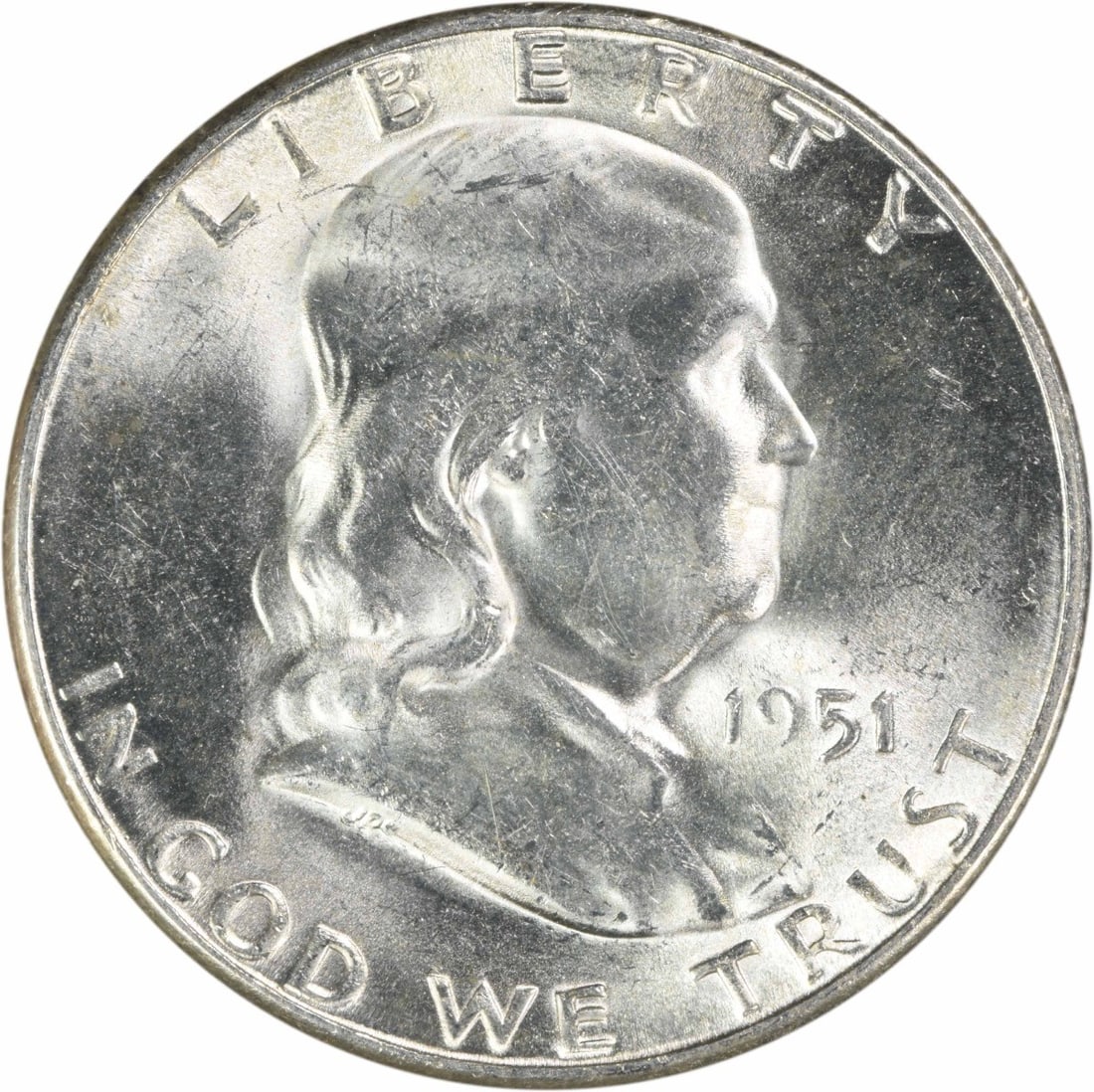 1951 S Silver Franklin Half Dollar Choice Brilliant Uncirculated Uncertified (1 of 2)