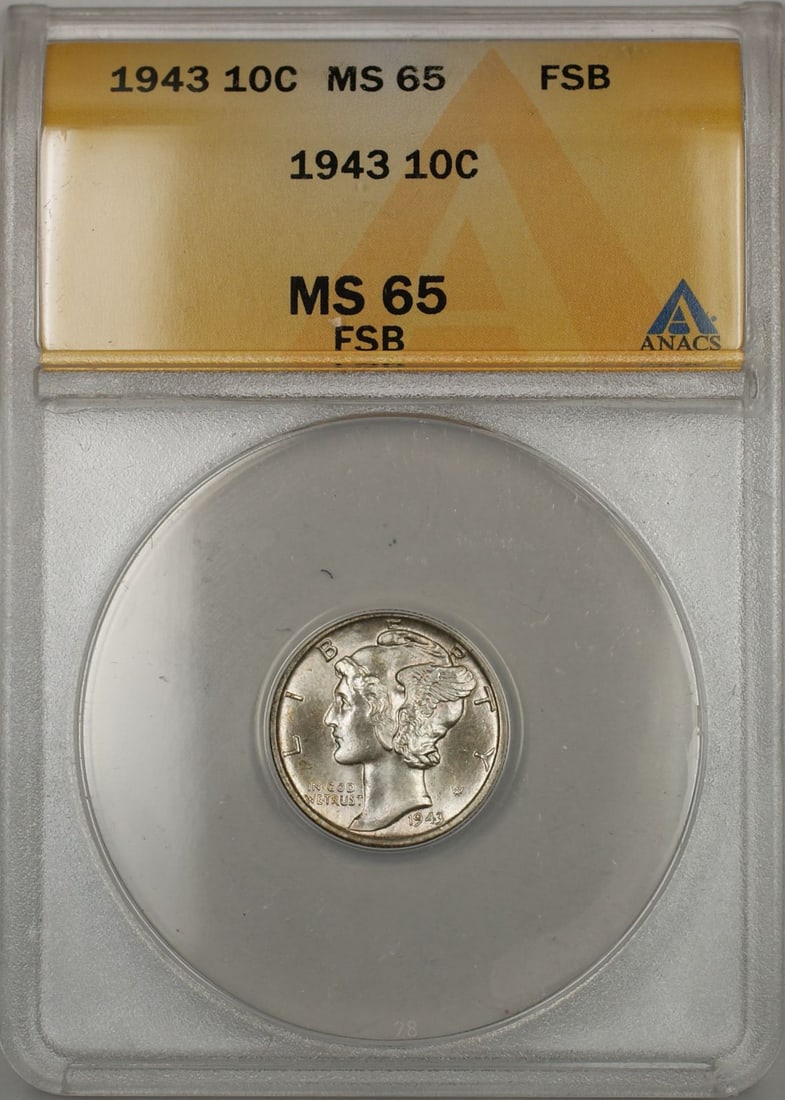 ANACS MS-65 FSB 1943 Mercury Dime (1 of 1)