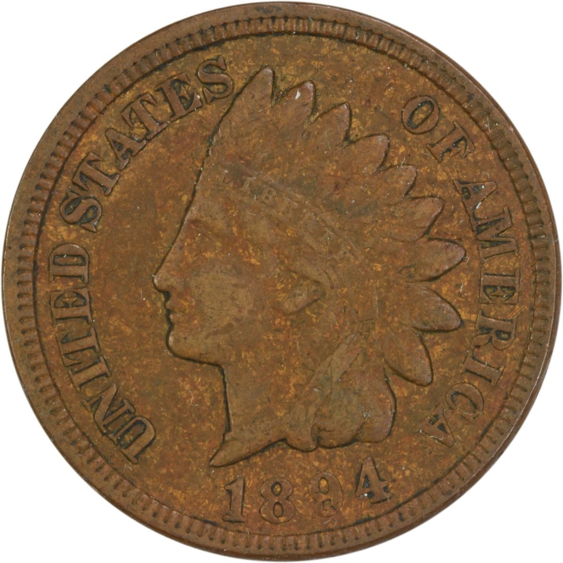 1894 Indian Head Cent EF Uncertified 19mm Copper Coin: 1894 Indian Head Cent EF Uncertified 19mm Copper Coin This 1894 Indian Cent features the iconic design by James Barton Longacre, showcasing the Indian Head motif. Struck at the Philadelphia Mint, this