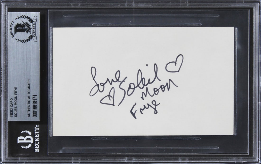 Soleil Moon Frye Signed Punky Brewster 3x5 Index Card with Love Inscription (1 of 2)