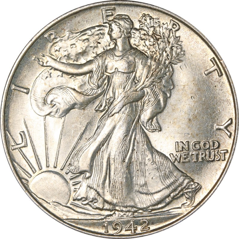 1942 P Walking Liberty Half Dollar Doubled Die Obverse (1 of 2)