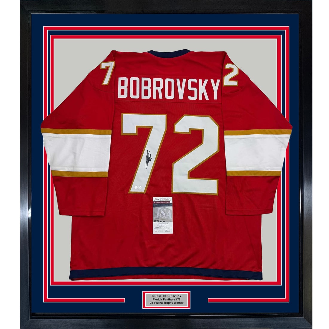 Framed Signed Sergei Bobrovsky Jersey 35x39 Florida Panthers JSA COA (1 of 2)