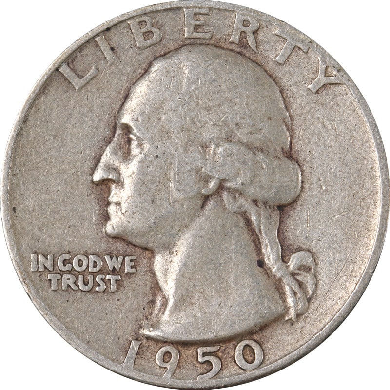 Silver Washington Quarter 1950 D over S Mint Variety Coin (1 of 2)