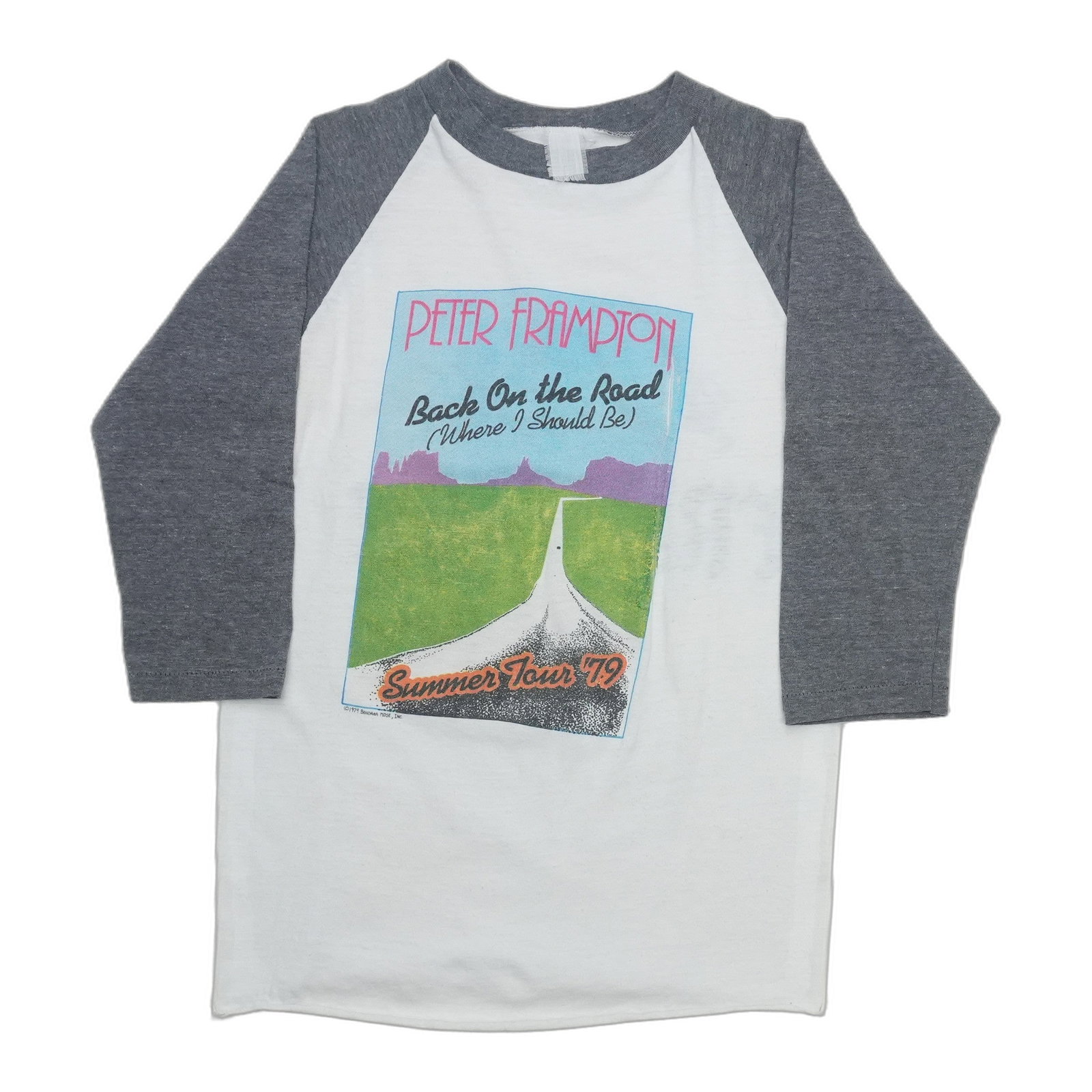 1979 Peter Frampton tour raglan tee grey 50 50 cotton poly (1 of 5)