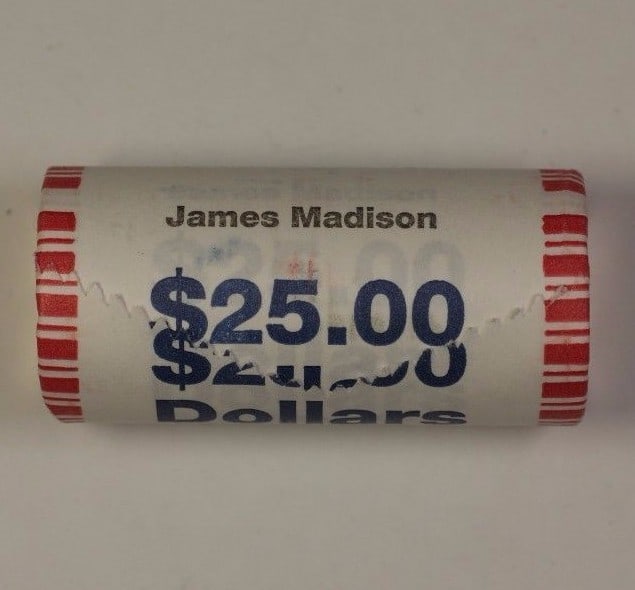 25 Uncirculated James Madison Presidential Dollars 2007 Roll (1 of 1)