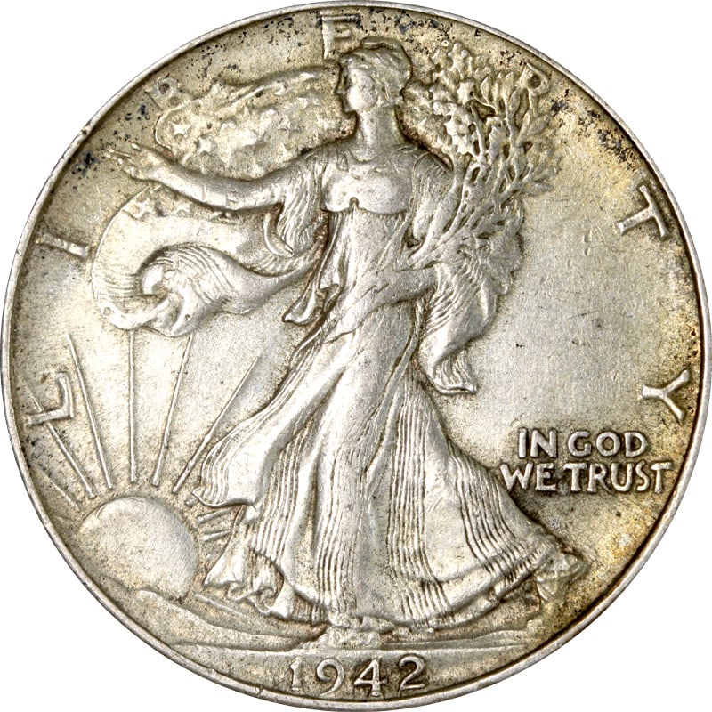 1942 P Walking Liberty Half Dollar Doubled Die Reverse Silver (1 of 2)