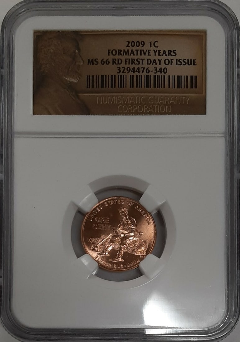 NGC MS-66 RD 2009 Lincoln Formative Years Cent First Day Issue (1 of 2)