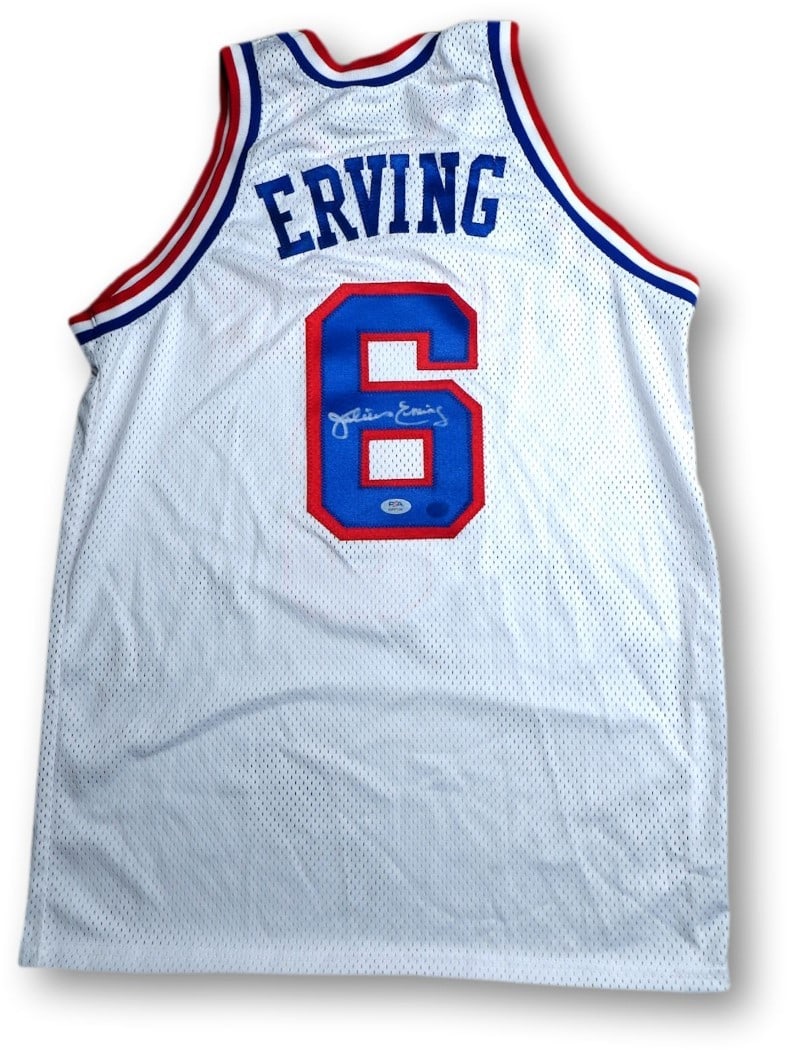 Julius Erving PSA Autographed Philadelphia 76ers White Home Jersey (1 of 4)