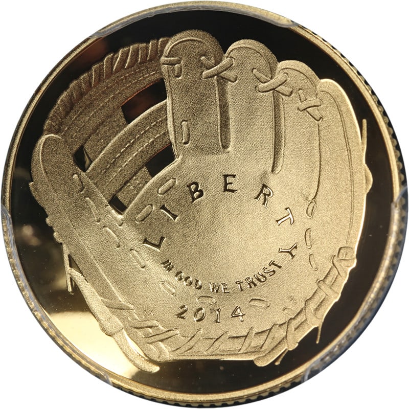 PCGS PR70 DCAM 2014-W Baseball HOF $5 Gold Mitch Williams Signed: PCGS PR70 DCAM 2014-W Baseball HOF $5 Gold Mitch Williams Signed This is an original 2014-W Baseball Hall of Fame Commemorative Gold $5 coin, graded PR70 Deep Cameo by PCGS. The coin features outstand
