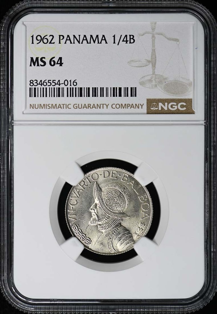 NGC MS64 1962 Panama Quarter Balboa Uncirculated Coin: NGC MS64 1962 Panama Quarter Balboa Uncirculated Coin This is a 1962 Panama 1/4 Balboa coin, certified by NGC with a grade of MS64. The coin is in uncirculated condition and is pre-owned. Specificatio