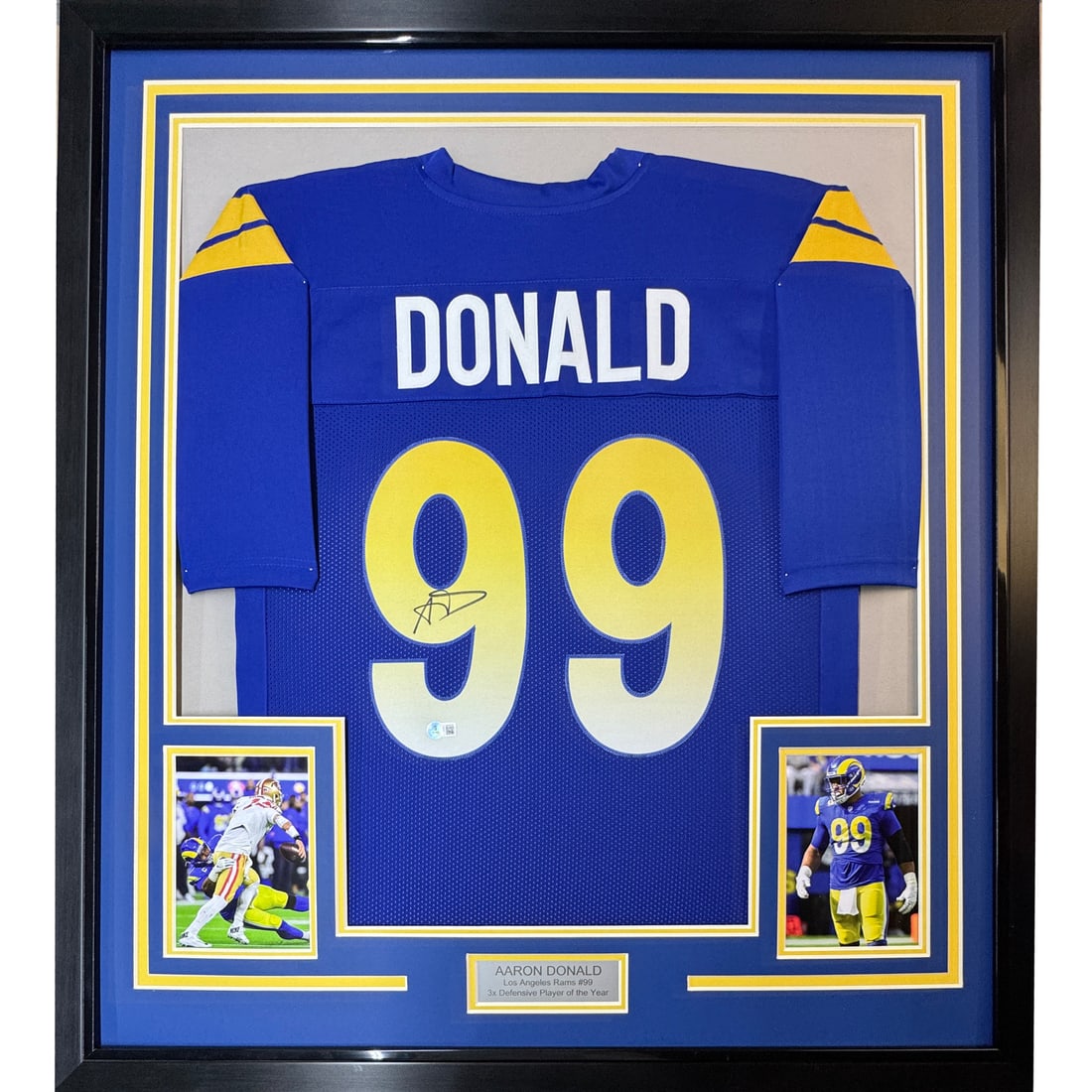 Aaron Donald signed framed Rams jersey 35x39 JSA COA (1 of 2)