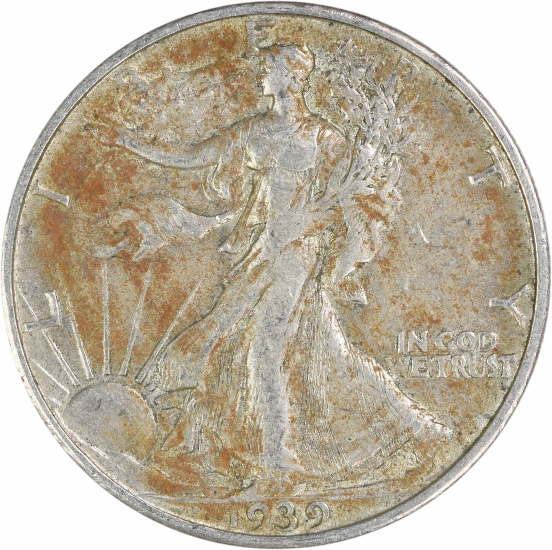 1939 San Francisco Mint Walking Liberty Half Dollar 90 Silver Choice EF: 1939 San Francisco Mint Walking Liberty Half Dollar 90 Silver Choice EF This 1939-S Walking Liberty half dollar is a circulated, pre-owned coin from the United States, featuring the design by Adolph A