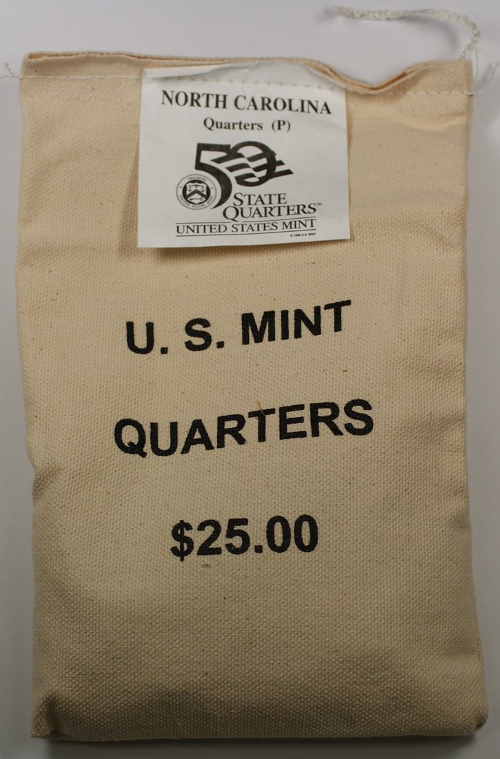 100 Coin Bag 2001-D North Carolina State Quarters U.S. Mint Sewn (1 of 1)