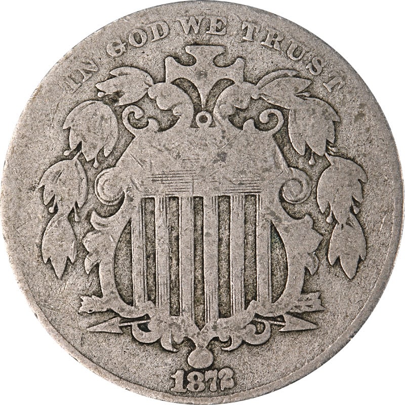 United States 1872 Nickel Five Cent Shield Design Circulated Coin (1 of 2)