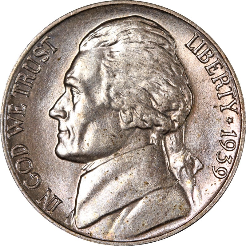 United States 1939 D Mint Jefferson Nickel Circulated: United States 1939 D Mint Jefferson Nickel Circulated This is a 1939-D Jefferson Nickel from the Denver Mint. The coin is circulated and composed of nickel. It is uncertified and is considered a choic