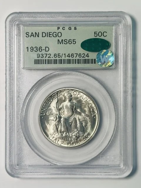 1936 Denver Silver Dollar PCGS MS65 CAC San Diego Commemorative (1 of 3)