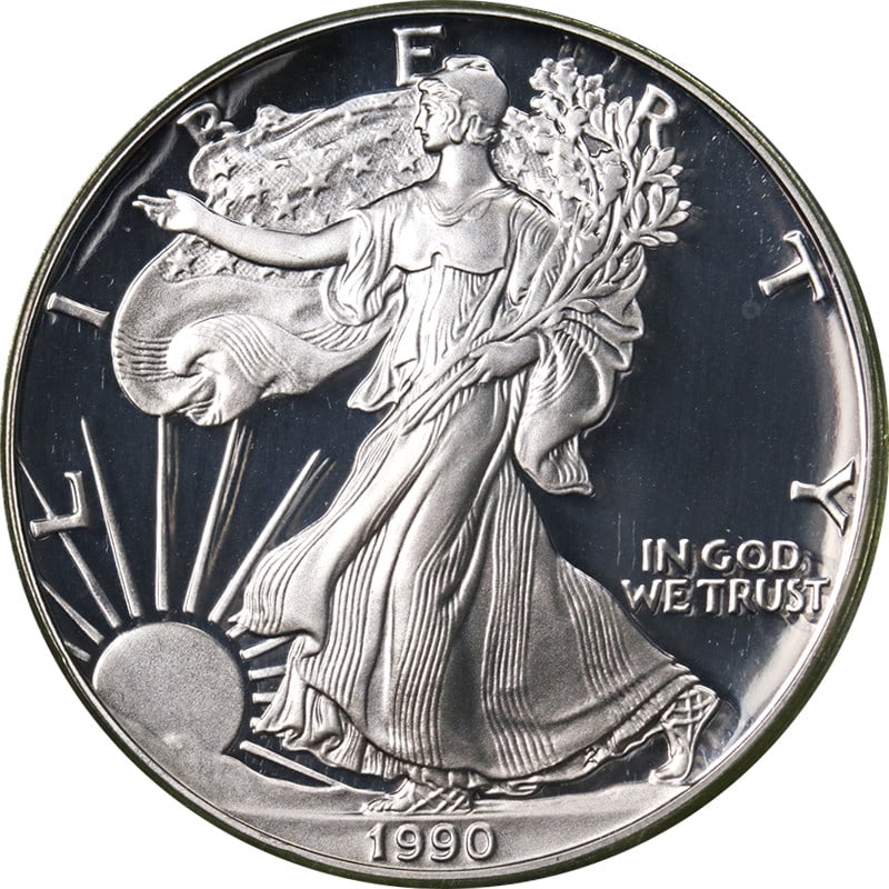 1990-S Silver American Eagle $1 PCGS PR69 DCAM Coin (1 of 4)