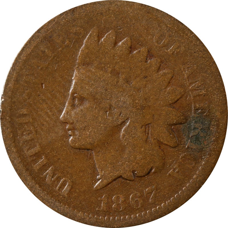 1867 Copper Indian Head Cent: 1867 Copper Indian Head Cent This is an 1867 Indian Cent from the United States. Composed of copper, this coin is in circulated condition and is pre-owned. It is not certified. Specifications Year: 18