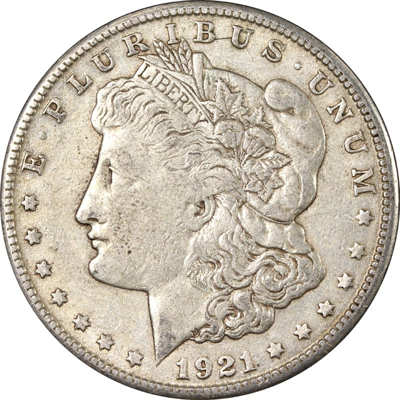 1921-S Morgan Silver Dollar VAM 6A: 1921-S Morgan Silver Dollar VAM 6A This is a 1921-S Morgan Silver Dollar featuring the VAM 6A variety. The coin is composed of silver with a fineness of 0.9 and was minted in San Francisco. It is a ci