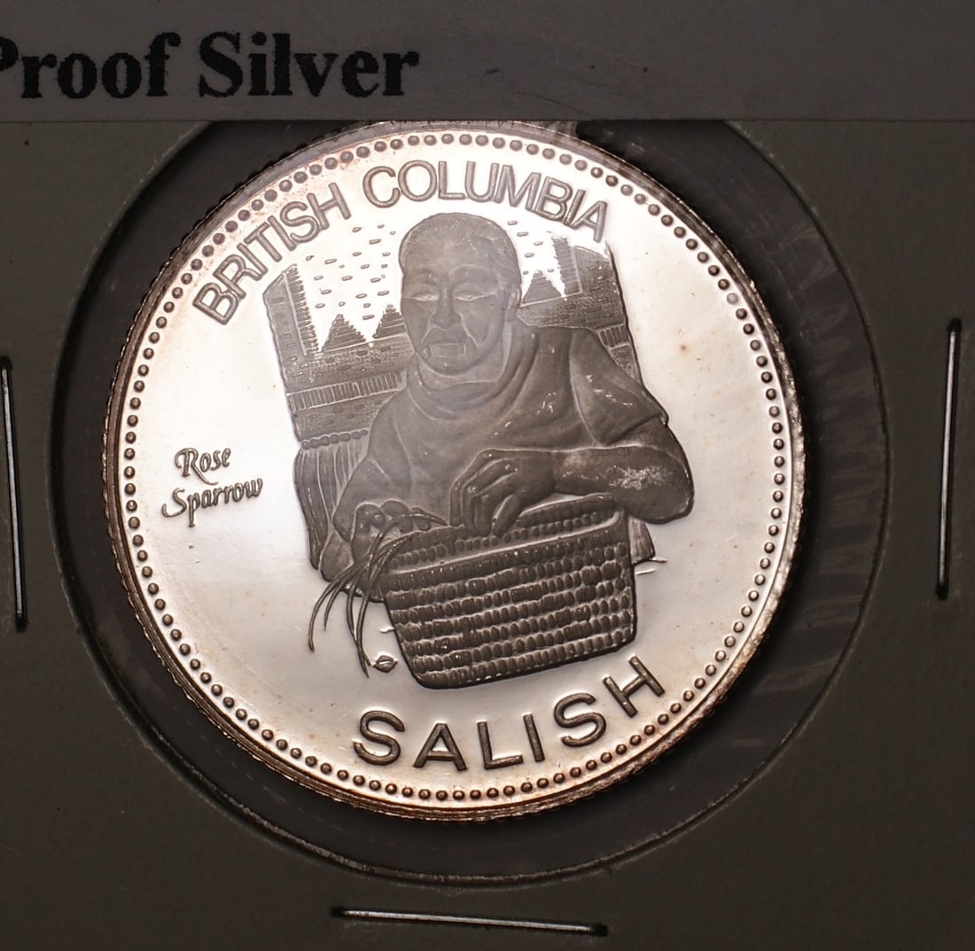 Khantsahlano 1977 Silver Proof Medal British Columbia Salish (1 of 2)