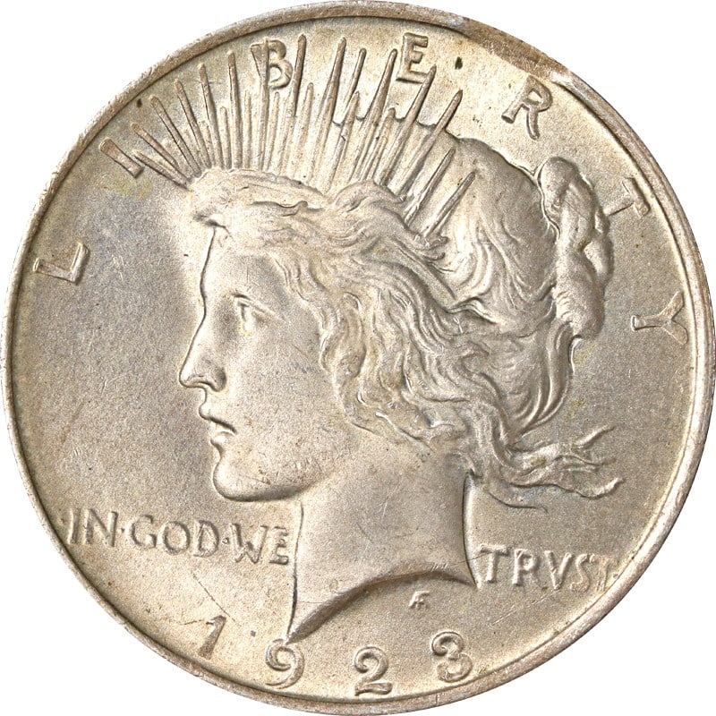 Clipped Planchet 1923-P Peace Silver Dollar: Clipped Planchet 1923-P Peace Silver Dollar This 1923-P Peace Dollar features a clipped planchet error and is composed of 90% silver. Issued by the United States Mint in Philadelphia, this circulated 