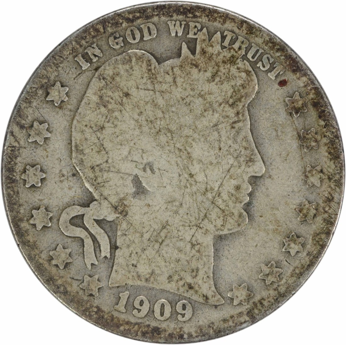1909 New Orleans Mint Barber Quarter 90 Percent Silver Uncertified (1 of 2)