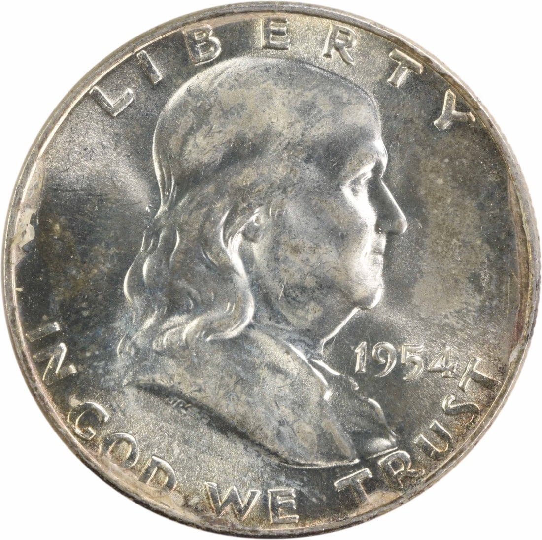 1954 D Silver Franklin Half Dollar Choice Brilliant Uncirculated Coin (1 of 2)