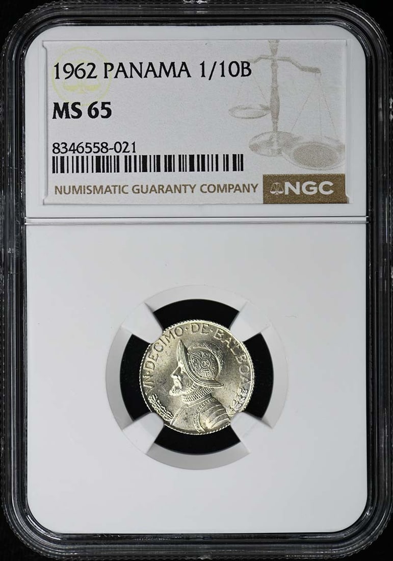NGC MS65 1962 Panama 1/10 Balboa Uncirculated Coin (1 of 2)