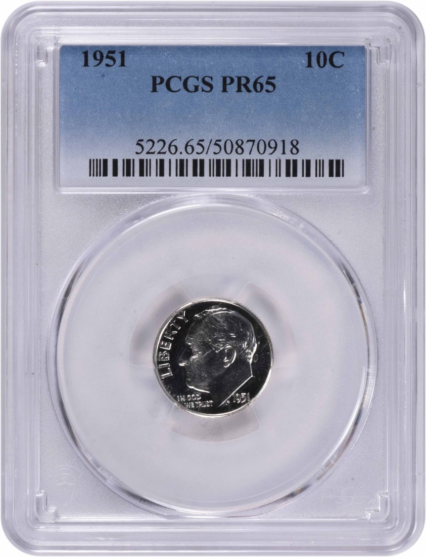 1951 Roosevelt Silver Dime PR65 PCGS Uncirculated 90% Silver (1 of 2)
