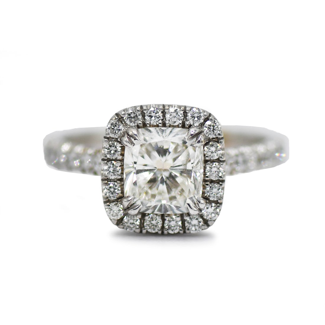 Square Modified Diamond Engagement Ring 14K White Gold Size 6 (1 of 8)